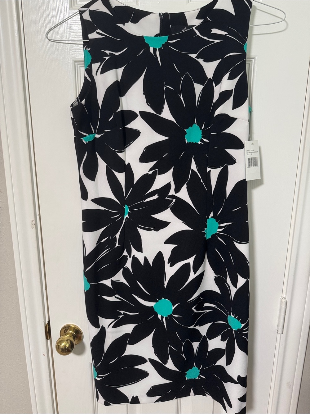 Ronni Nicole Black, White & Teal Floral Shift